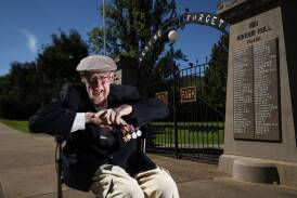 Jack Woolaston attends Tamworth's 2023 Anzac Day commemorations. File picture by Gareth Gardner
