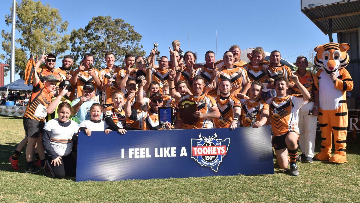 FLASHBACK: Manilla captain-coach Mitch Doring holds the reserve-grade premiership shield after the side's 2019 triumph.