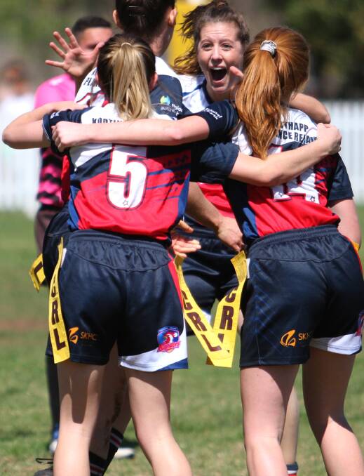 OH YEAH: The Roosters celebrate knocking off red-hot favourites North Tamworth.