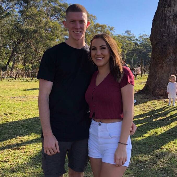COUPLED: Former Roosters No 1 Jack Rumsby and his girlfriend, Jessica Jones. Photo: Facebook