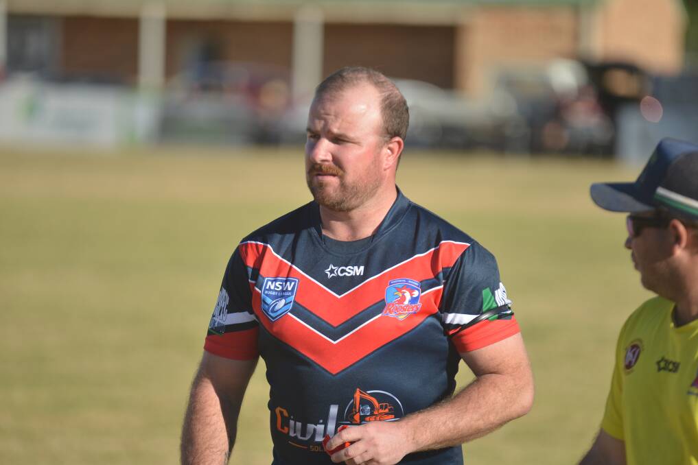 BATTLE HARDENED: Phil Beaton prepares to enter the fray against the Magpies at Werris Creek. Photo: Mark Bode