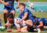 Logan Spinks scores for Canterbury in a SG Ball Cup clash against Parramatta this year. Picture supplied