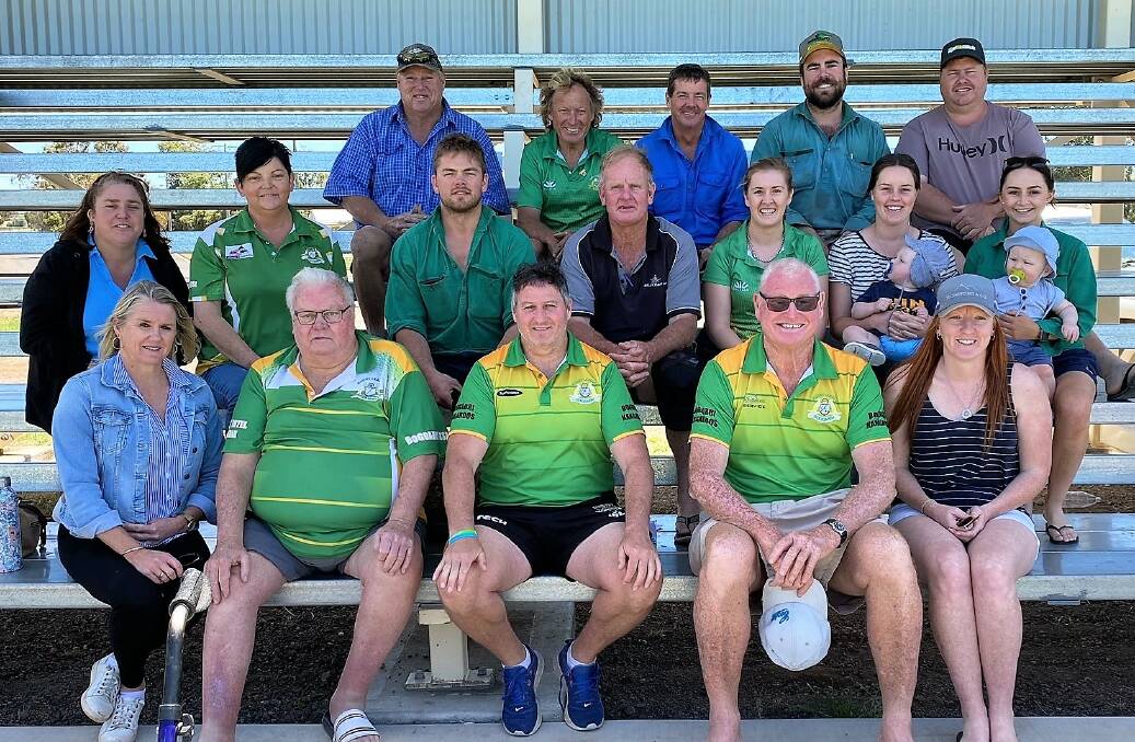ROOTASTIC: Some of Boggabri's 26-member committee, including first-grade coach Shane Rampling (front row centre) and president Greg Haire (front row second right). Photo: Sue Haire 