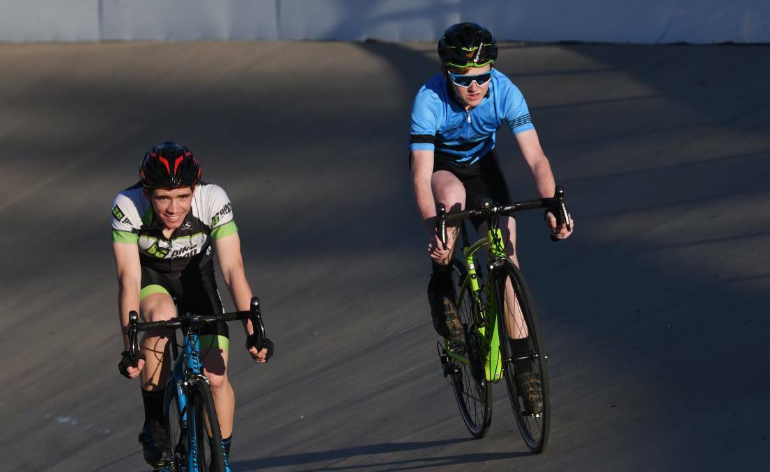 LEARNING CURVE: Steven Roberts, left, and Conor Noonan will contest their debut Road National Championships, starting in Ballarat on Friday. Photo: Gareth Gardner 