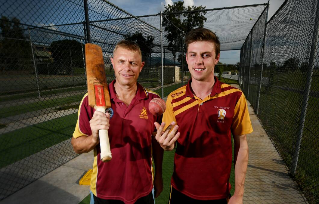BLOOD TIES: City United captain Pete Mead and his eldest son, Joey. Photo: Gareth Gardner 