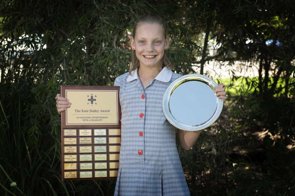 2021 REVISTED: Abbie Peet became one of the youngest recipients of the Combined Independent Schools Kate Bailey Award, which recognises outstanding athletes with a disability. Photo: Peter Hardin
