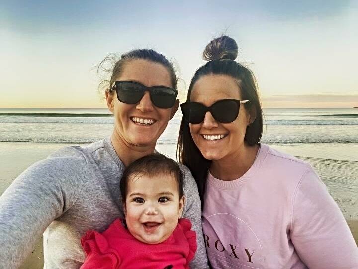 NATURAL BEAUTY: Steph and Yedda Halpin and their daughter, Halle, savour the magnificence of Mooloolaba Beach last week. Photo: Supplied
