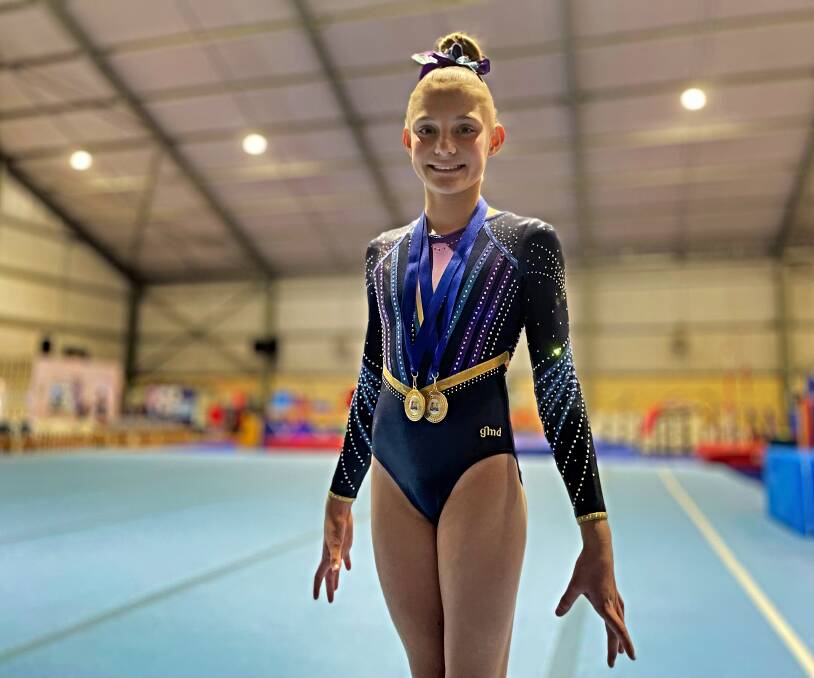 SHINING BRIGHT: Bonnie Bachali has won gymnastics gold in the floor, beam, uneven bars and vault at the National Primary Games. Photo: Mark Bode