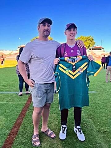Tom Lahrs says his son Kaiden's selection in the Australian Schoolboys rugby league side is "unreal". Picture supplied