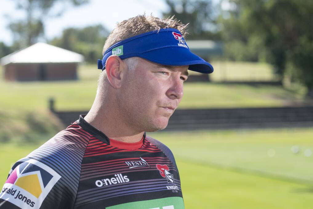 DRIVER'S SEAT: Knights mentor Adam O'Brien feels "better prepared" this season after making his head-coaching debut in 2020. Photo: Peter Hardin