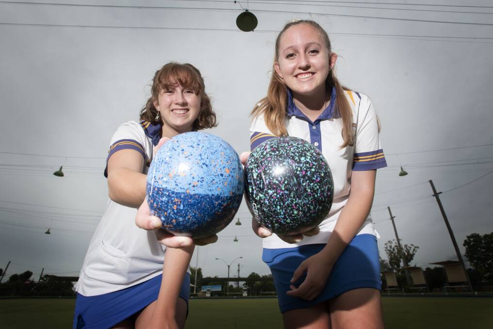 DOUBLE IMPACT: Twins Zoe and Tara Stewart have emerged as highly promising lawn bowlers. Photo: Peter Hardin 060121PHE005