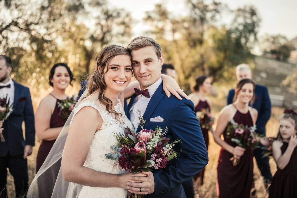 BID DAY: Fiona and Mitchell were married in May. Photo: Facebook