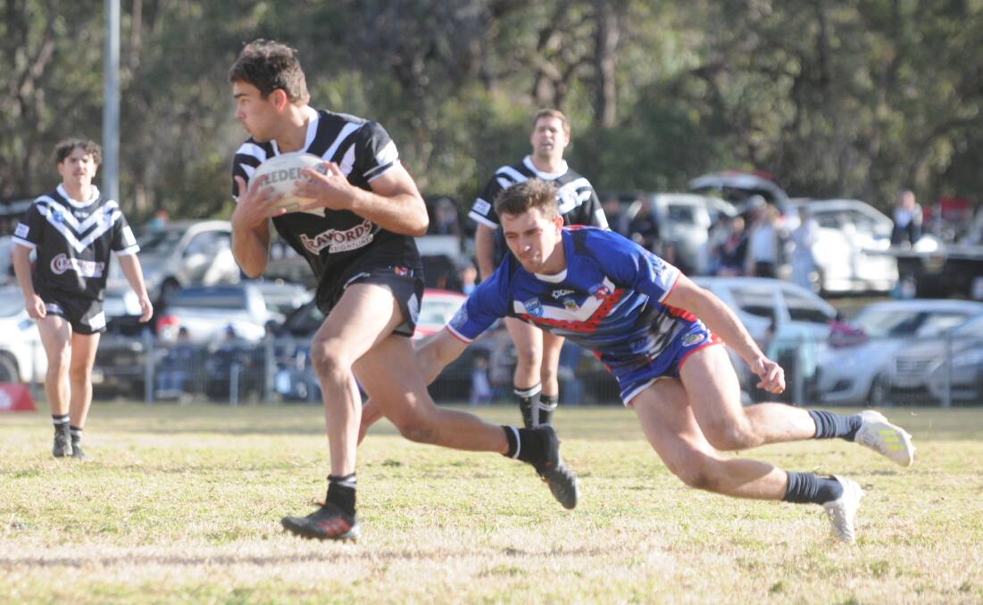 BABY PIE: Magpies under-18 player Cody Parry has a run in first grade at Kooty this year. Photo: Mark Bode