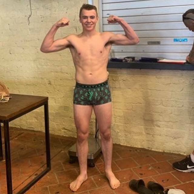 LEAN AND MEAN: McCulloch shows off his new-look body before his last fight. Photo: Facebook