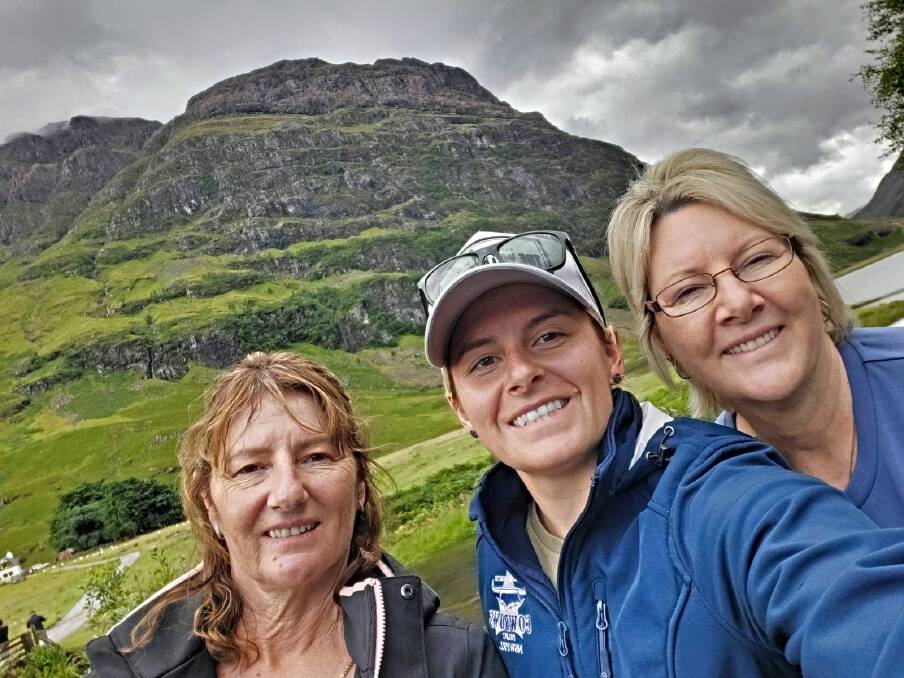 Jess O'Brien says her UK jaunt with her mother Karen, left, and her aunty, Kerri Shaw, was "amazing". Picture supplied