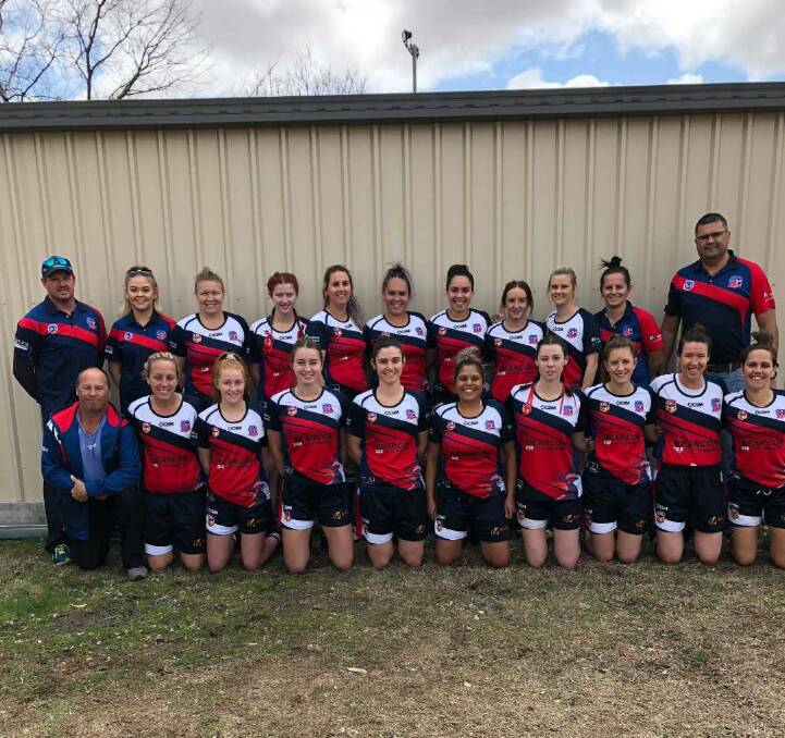 ONWARDs AND UPWARDS: The Kooty Chicks pose for posterity before their preliminary final win over Dungowan. Photo: Supplied