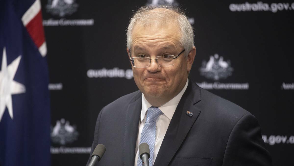 'F**K ME!' Scott Morrison is oblivious to the shock caused by his reinvention. Photo: Sitthixay Ditthavong