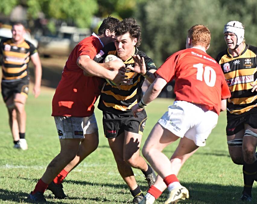 Maloney takes on Gunnedah's defence. Picture by Mark Bode