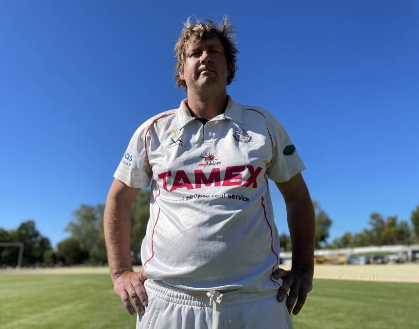 MASTERCLASS: North Tamworth's warhorse quick, Adam Greentree, has decimated Old Boys' batting lineup on day one of the grand final. Photo: Mark Bode