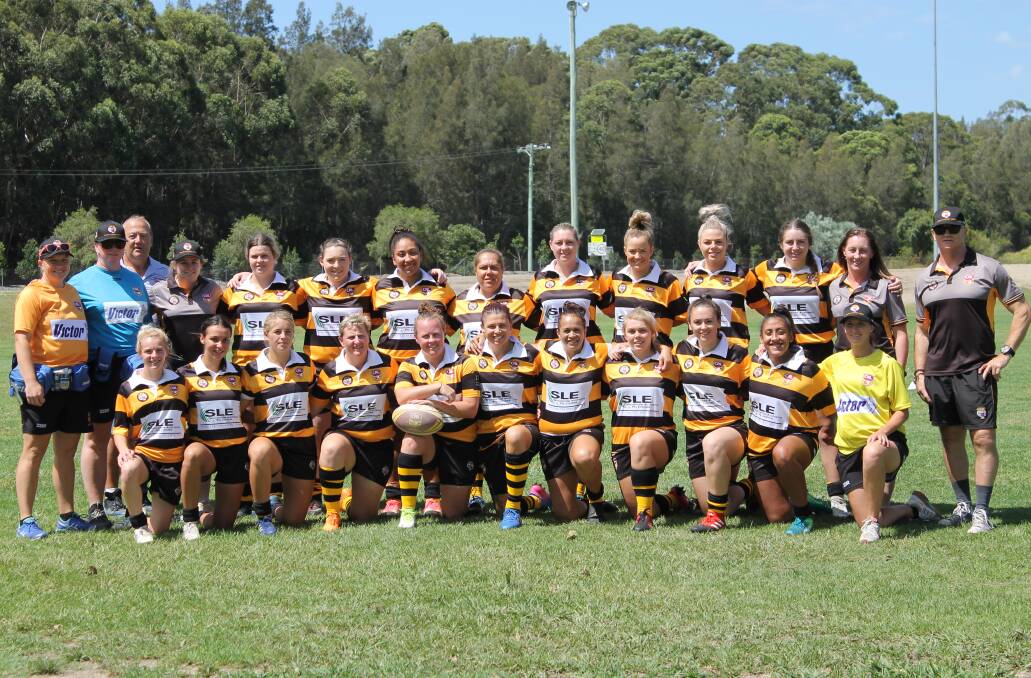 HISTORIC: The first-ever Greater Northern Tigers women's tackle side. Group 4 is set to hold its second women's tackle competition. Photo: Supplied 