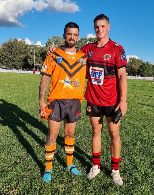 CLOSE BOND: 'He's a freak at footy, that's for sure,' Nic Syron (L) says of Kobe Bone, whom he played against on Sunday. Photo: Facebook 