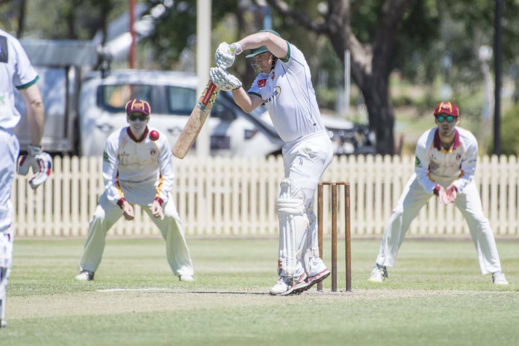 HE'S BACK: Adam Jones en route to 25 against City United at No.1 Oval last Saturday. Photo: Peter Hardin