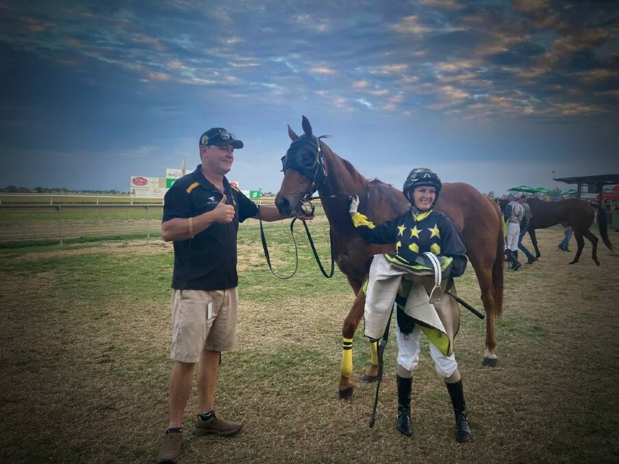 PUMPED: Mitchell Faulkner and Skye Bogenhuber after the win of One of the Kind at Dalby. Photo: Supplied