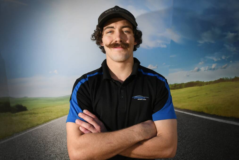 THROWBACK: Mitch Sheridan will sport a serious retro moustache for round one of the Wests Entertainment Group 9s. Photo: Gareth Gardner