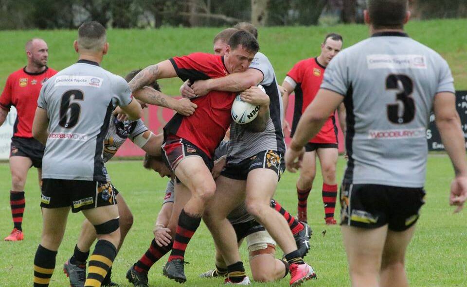 BEAR TO THE BONE: Tom Woolaston in action for Norths in a NSW Challenge Cup clash away to Cessnock in February. It was his first match for the club since 2012. Photo: Judy McManus 