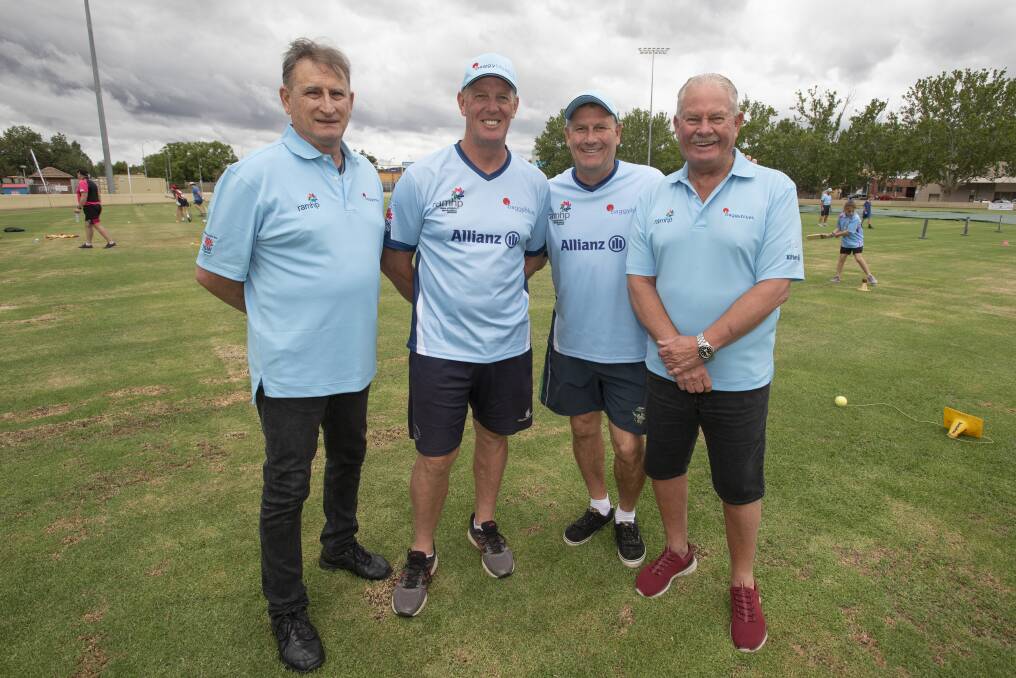 OLD SCHOOL: Former NSW cricket stars and Baggy Blues ambassadors, Len Pascoe, Phil Marks, Phil Emery and Steve Rixon, at No 1 Oval on Thursday. Photo: Peter Hardin