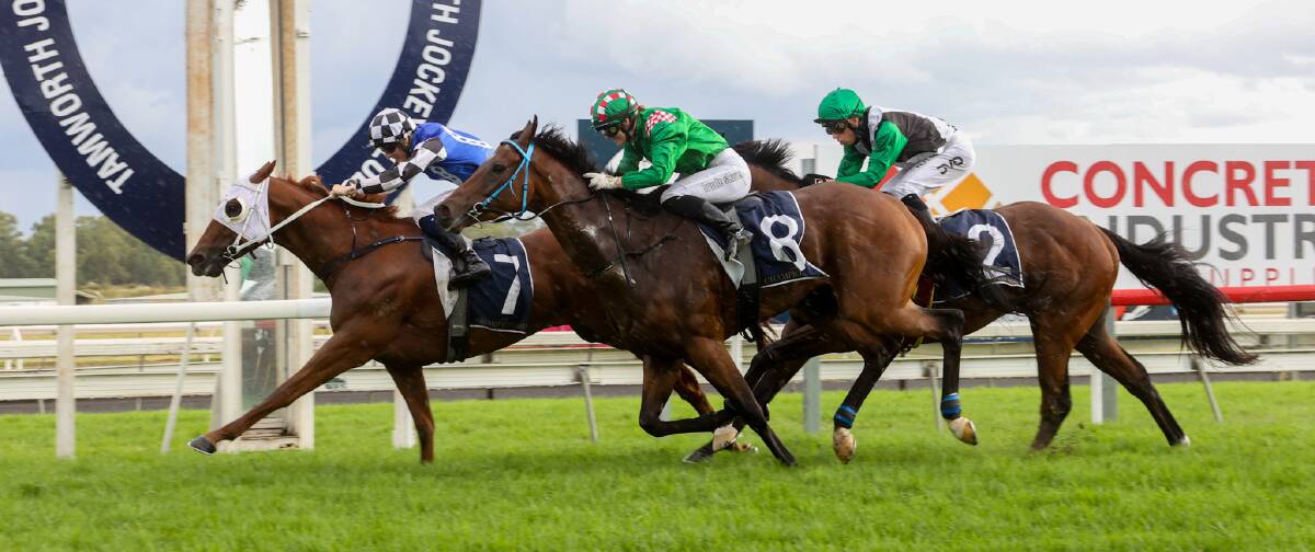 HOMETOWN HOPE: Gun Sydney apprentice Tom Sherry pilots the Cody Morgan-trained Anethole to victory in the Country Championships qualifier. Photo: Bradley Photos