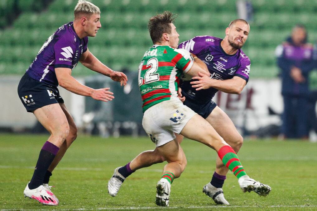 PERSEVERANCE: Ashford export Chris Lewis (left) has made his NRL debut at the ripe age of 27. Photo: Melbourne Storm