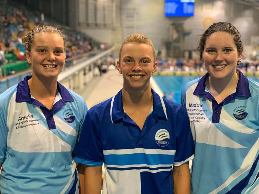 TERRIFIC TRIO: Amelia Lush, Andre Steele and Maddi Cooombs competed at the recent NSW Country Championships. Photo: Supplied