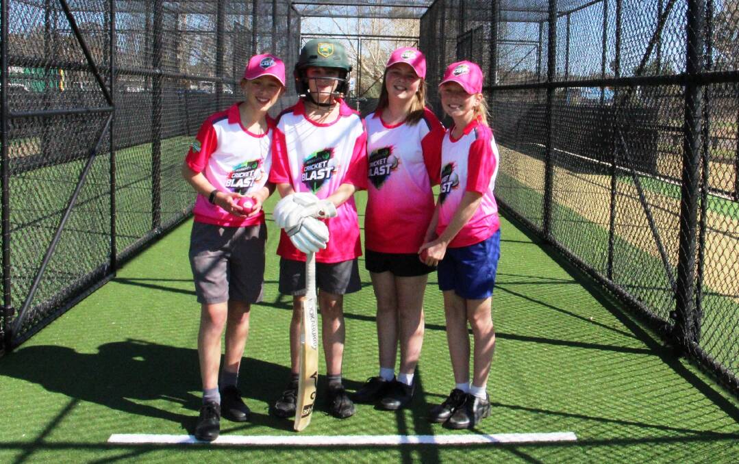 AWESOME FOURSOME: Tamworth West Public School cricketers Andrew Swan, Logan Garratley, Ella Hawkins and Chloe Mulligan. Photo: Tamworth Regional Council