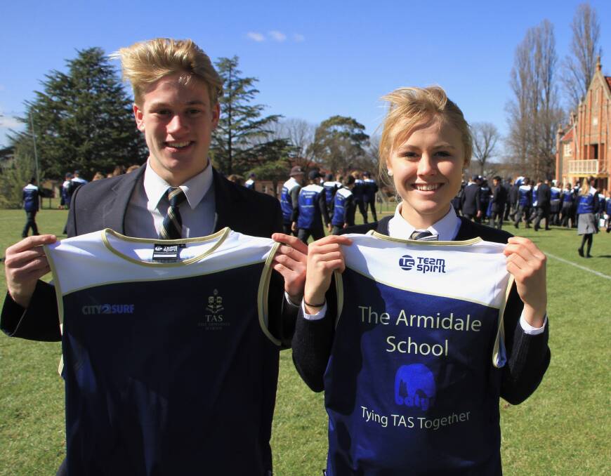 DEADLY DUO: Sam Jones and Disa Smart will be among more than 200 students from The Armidale School contesting Sunday's 14 kilometre City to Surf run in Sydney. Photo: Supplied