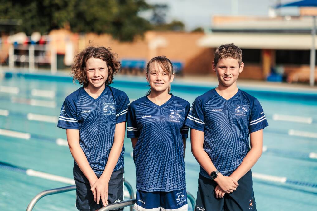 Tom Hall, left, Klara Bunnemeyer and Oliver Pearson will contest the NSW Junior State Age Championships this weekend. Picture by Andrew Pearson