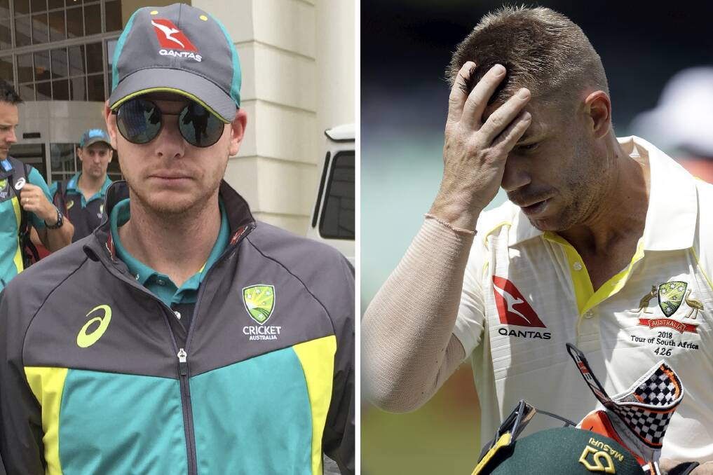 MUSHROOMING FALLOUT: Australian captain Steve Smith (left) and his vice captain, David Warner, were forced to stand down from the Third Test against South Africa over the ball-tampering scandal.