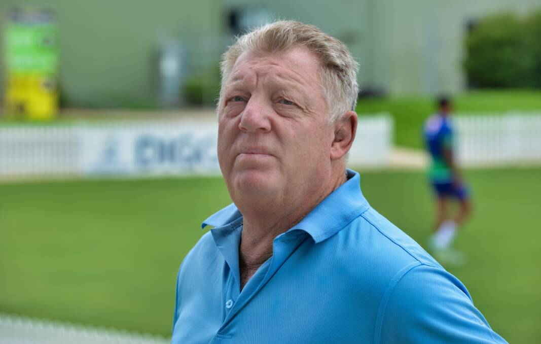 GUS TRACKER: Phil Gould speaks to the media at Scully Park on Wednesday. Photo: Mark Bode