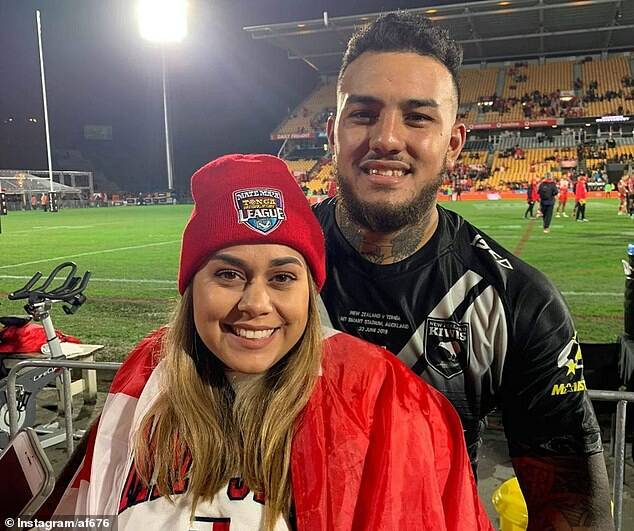 FAMILY MAN: New Warriors signing Addin Fonua-Blake and his wife, Ana. The couple have four children.