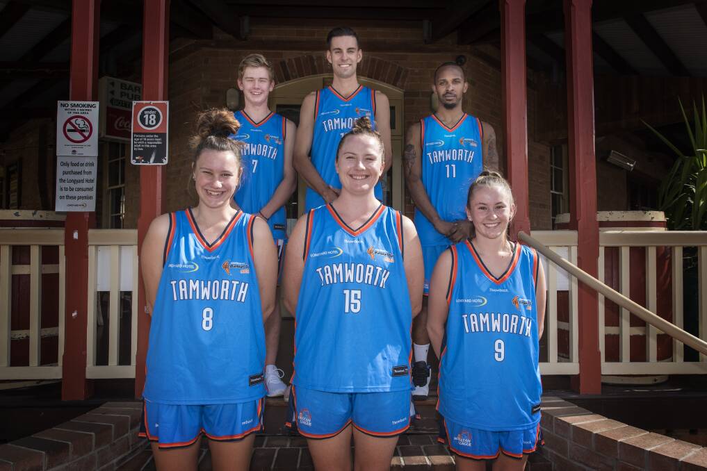 BLUE ASSAULT: Tamworth basketball has marked its 50th anniversary season with a new uniform, which was unveiled on Wednesday. Photo: Peter Hardin