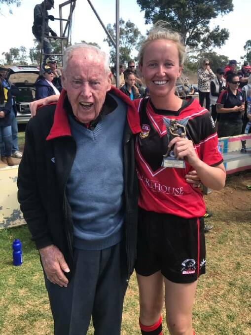FLASHBACK: Jack and Millie after the Bears' 2019 league tag grand final win at Jack Woolaston Oval. Photo: Facebook