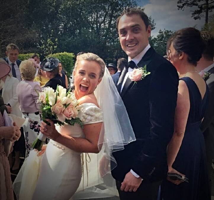 FOREIGN EXCHANGE: Michael Rixon and his English wife, Rachael, on their big day. Photo: Facebook