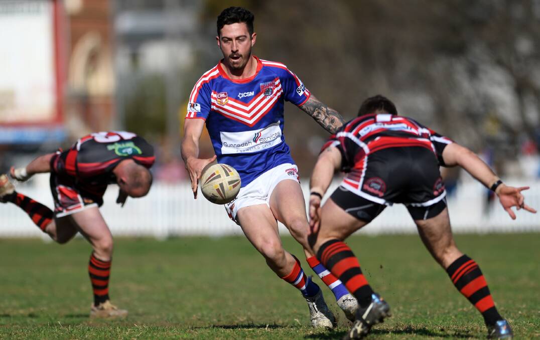 Brady schemes for Gunnedah in a 34-28 loss to North Tamworth in the 2018 grand final at Jack Woolaston Oval. File picture by Gareth Gardner
