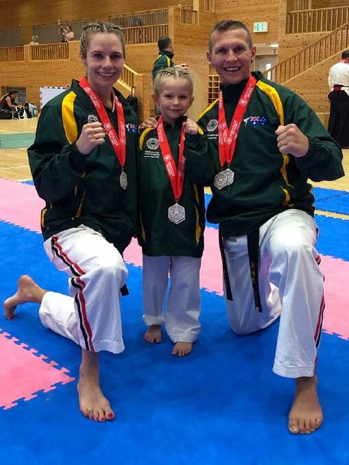 DREAM TEAM: Kristie, Jayda and Scott Chaffey have medalled at the Super Karatedo World Grand Prix in Okinawa, Japan. Photo: Facebook