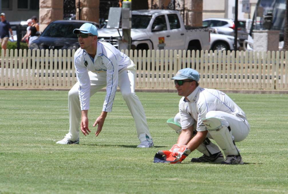 SPECIAL FLASHBACK: Carney keeps next to Josh Hazlewood in the latter's one-off game for Old Boys. Photo: Mark Bode