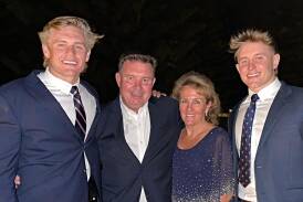 Western Force signing Mitch Watts, left, is seen here with his mother and father, Debra and Stuart, and his elder brother, Nathan. Picture supplied