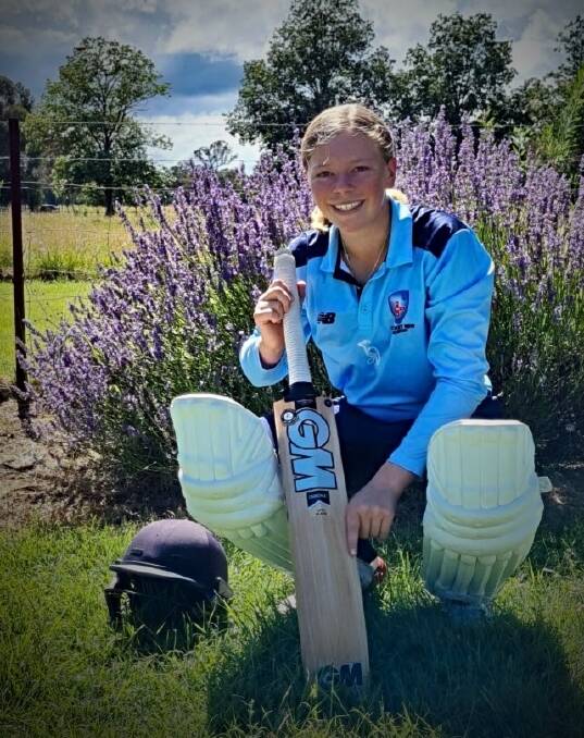 TEEN MACHINE: Pictured at her Armidale home, Sophie Parsons' march towards becoming a professional cricketer has continued. Photo: Supplied