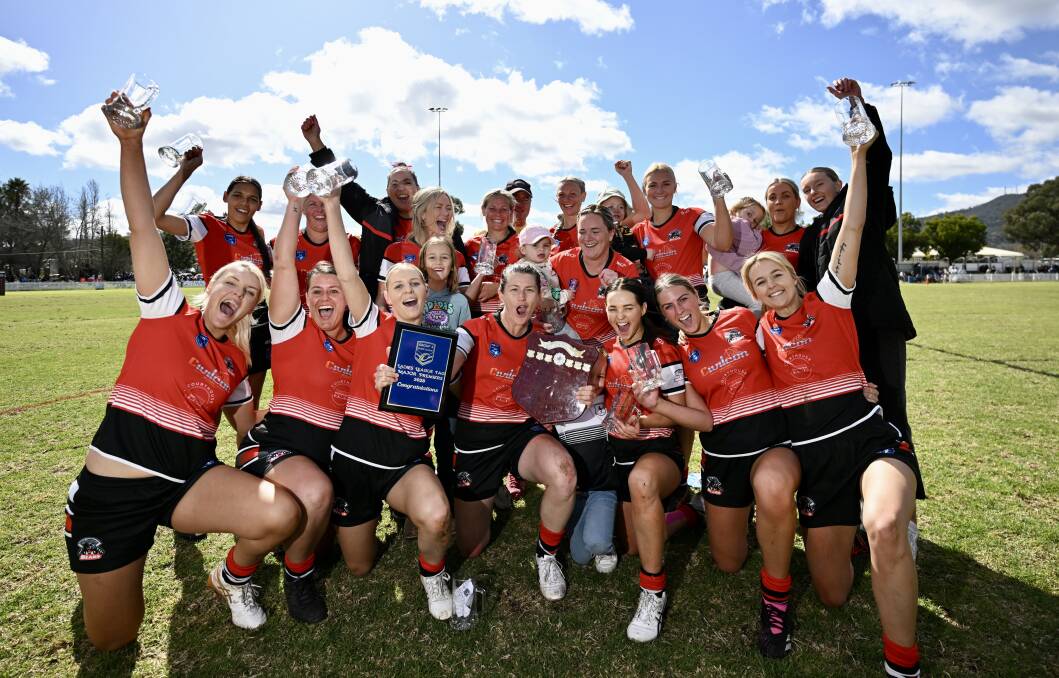North Tamworth celebrate a win over Kootingal-Moonbi in the league tag grand final at Jack Woolaston Oval on Saturday, August 19. Picture by Gareth Gardner
