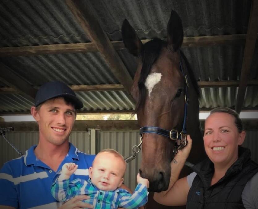 FAM FLASHBACK: Melissa Dennett and her partner, Brody Cummins, their son Jayce and Ratler at Walcha early last year. Photo: Supplied