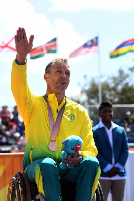 TRUE GRIT: Chaffey at the medal presentation. Photo: AAP/Dean Lewins
